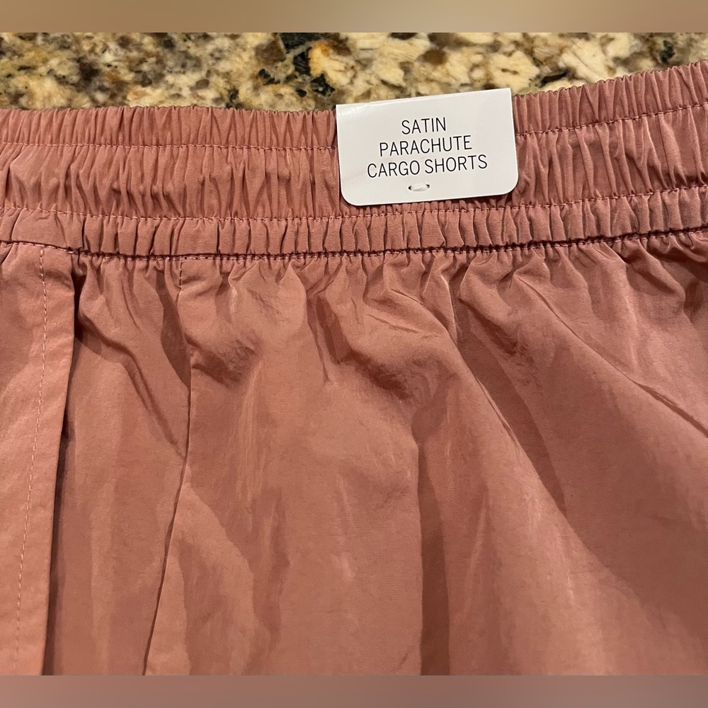 NWT PINK VS Satin Parachute Cargo Shorts - Picture 11 of 14